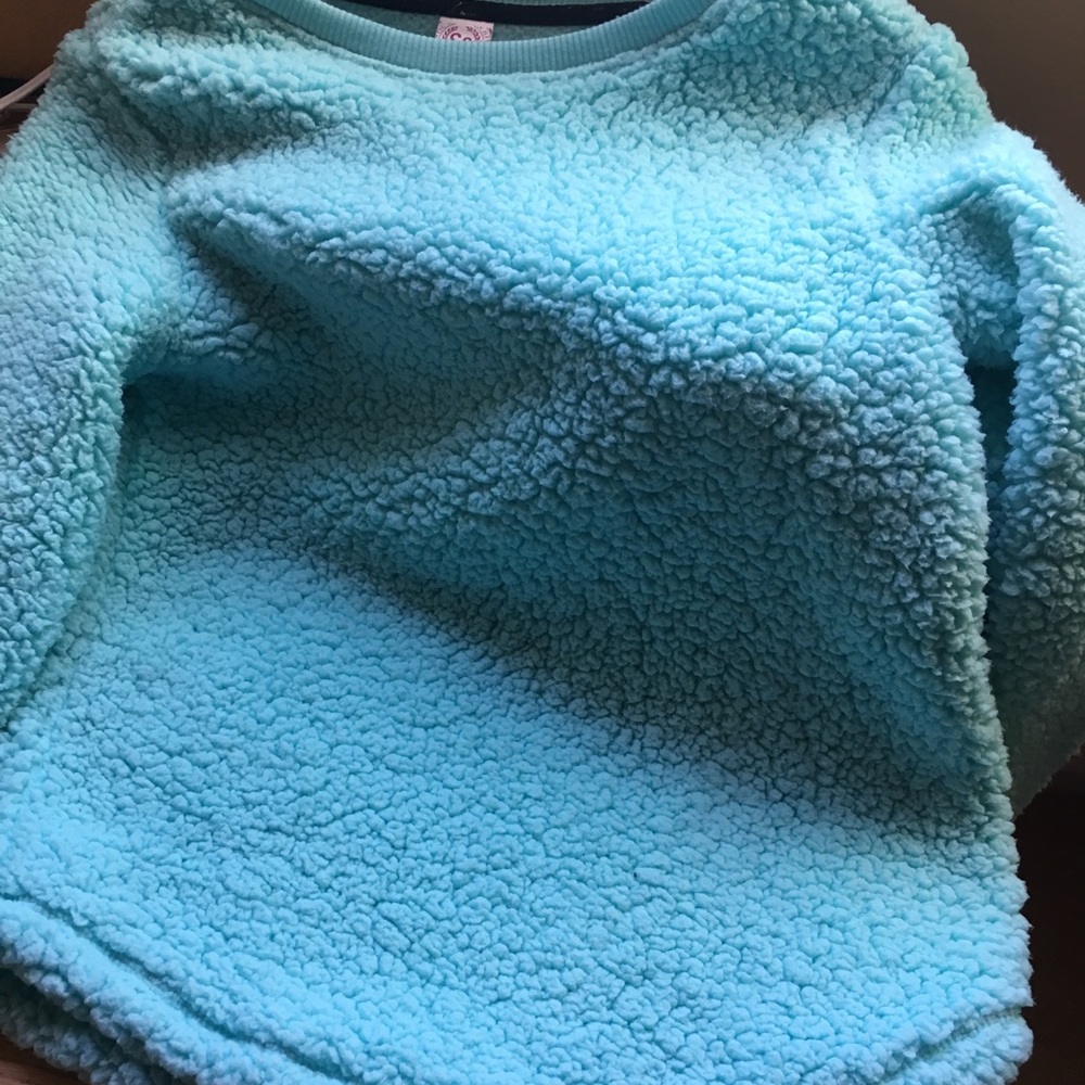 Fluffy blue sweater shirt
